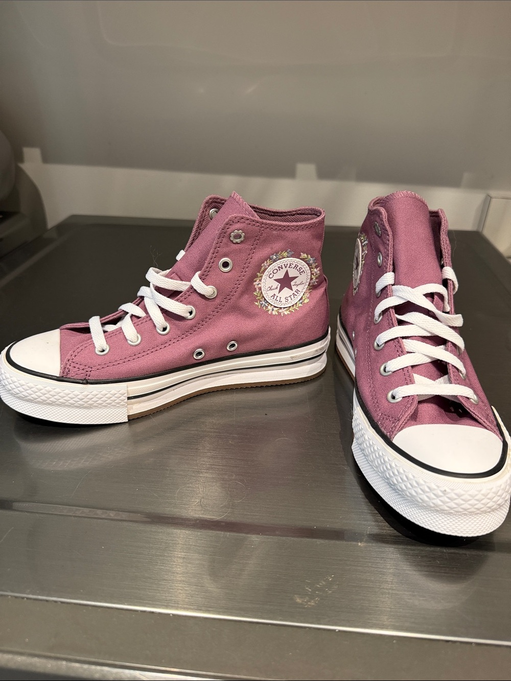 Converse High Top Sneakers - Dusty Rose youth size 4.